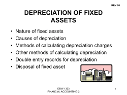 DEPRECIATION OF FIXED ASSETS