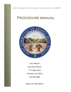 Procedure manual