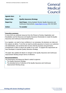 Quality Assurance Strategy