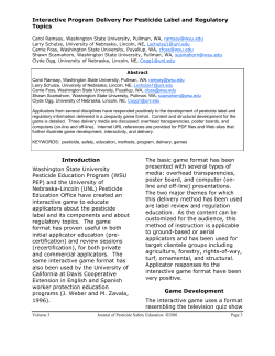 Interactive Program Delivery For Pesticide Label and Regulatory