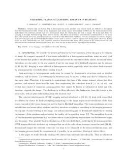 FILTERING RANDOM LAYERING EFFECTS IN IMAGING 1