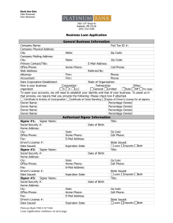 a Business Loan Application
