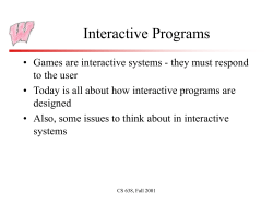 Interactive Programs
