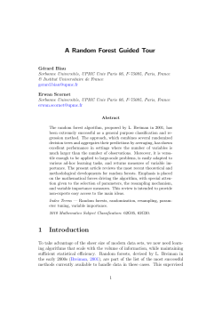 A Random Forest Guided Tour 1 Introduction