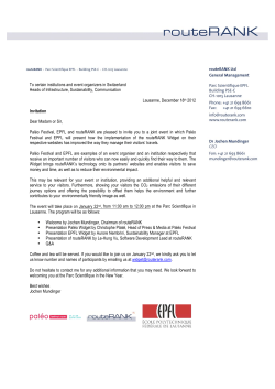 To certain institutions and event organizers in Switzerland - HES-SO