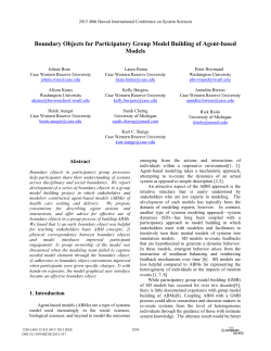 Boundary Objects for Participatory Group Model Building of Agent