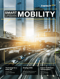Technology for a better life. Strategy 2020. Kapsch TrafficCom