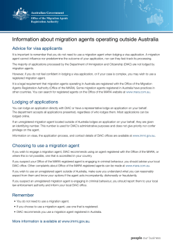 Information about migration agents operating outside Australia