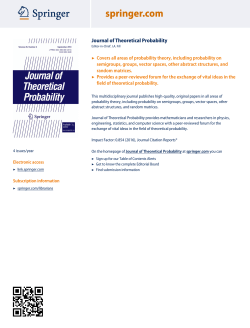 Journal of Theoretical Probability