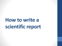 How to write a laboratory report