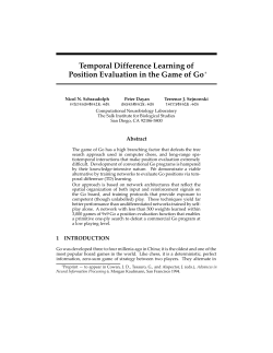 Temporal difference learning of position evaluation in the game of Go