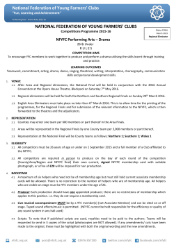 Performing Arts Drama - National Federation of Young Farmers` Clubs