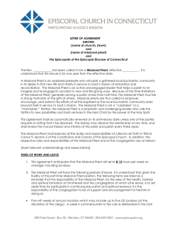 Missional Priest - Episcopal Church in Connecticut