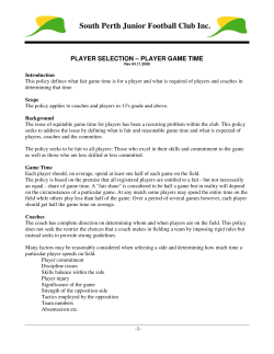 Game Time - South Perth Junior Football Club