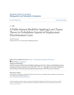 A Public Interest Model for Applying Lost Chance Theory to