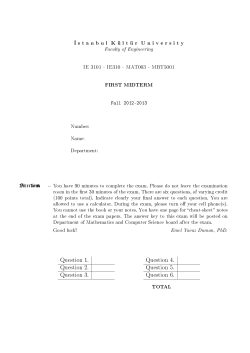 stanbul Kültür University FIRST MIDTERM TOTAL