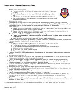 Rules - Prairie GrAnd Volleyball Tournament Regina, SK