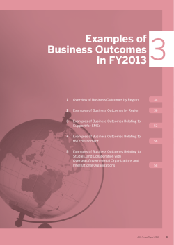 Examples of Business Outcomes in FY2013