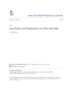Free-Riders and Trademark Law`s First Sale Rule
