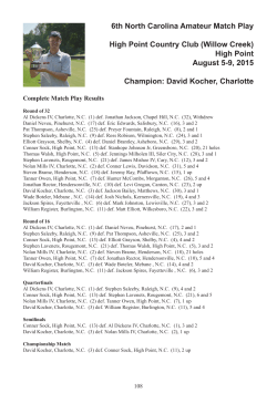 6th North Carolina Amateur Match Play High Point Country Club