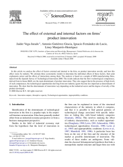 The Effect of External and Internal Factors on Firms` Product Innovation
