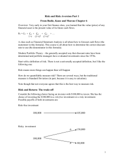 Risk and Risk Aversion part 1