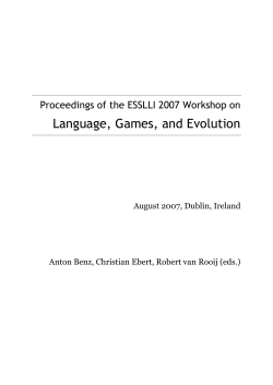 Language, Games, and Evolution