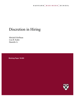 Discretion in Hiring - Harvard Business School