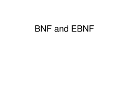 BNF and EBNF
