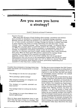 Are you sure you have a strategy? - The University of Texas at Dallas