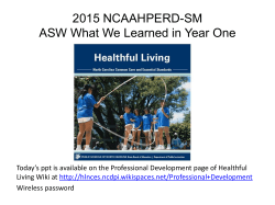 2015 NCAAHPERD-SM ASW What We Learned in Year