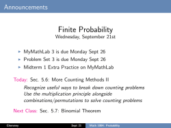 Math 1004: Probability