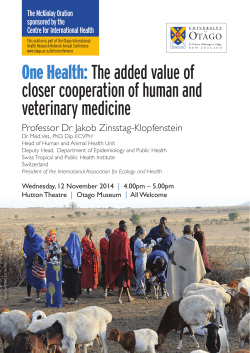 One Health: The added value of closer cooperation of human and