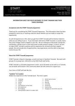 INFORMATION SHEET FOR YOUTH REFERRED TO START