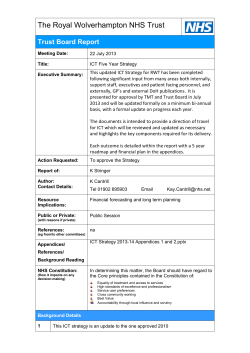 ICT Five Year Strategy - The Royal Wolverhampton NHS Trust