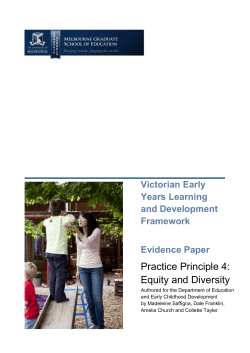 Equity and diversity - Department of Education and Training Victoria
