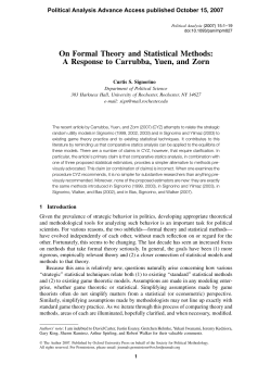 On Formal Theory and Statistical Methods