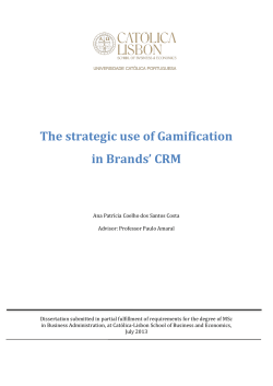 The strategic use of Gamification in Brands` CRM
