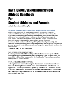 Athletic Handbook For Student-Athletes and Parents