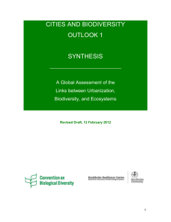 cities and biodiversity - Convention on Biological Diversity (CBD)