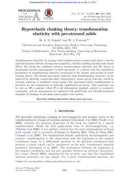 Hyperelastic cloaking theory: transformation elasticity with pre