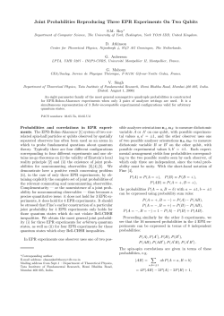 Joint Probabilities Reproducing Three EPR Experiments On Two