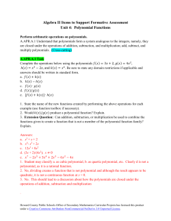 Unit 4 Items to Support Formative Assessment