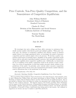 Price Controls, Non-Price Quality Competition, and