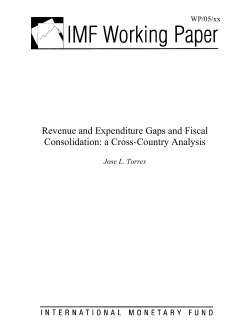 Revenue and Expenditure Gaps and Fiscal Consolidation: a Cross