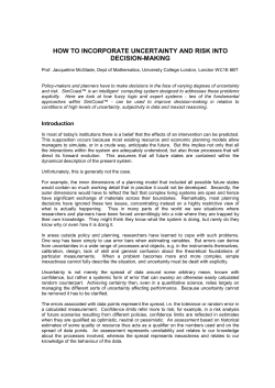 how to incorporate uncertainty and risk into decision