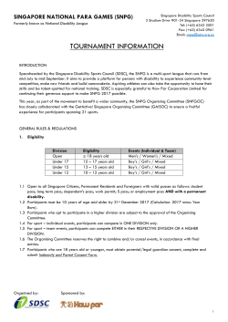 SNPG Tournament Information - Singapore Disability Sports Council