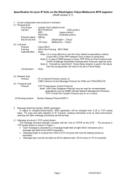 Specification for pure IP links on the Washington-Tokyo