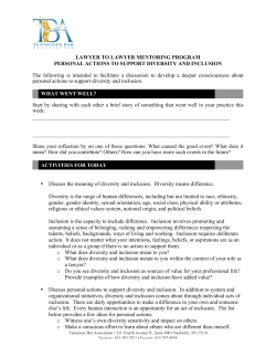 Personal Actions to Support Diversity and Inclusion