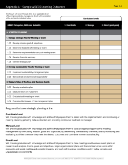 Appendix 4 &ndash; Sample MBECS Learning Outcomes